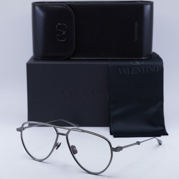 Valentino V-STUD-II VLX-133B Aviator Eyeglasses 59mm - Black Rhodium - Picture 8 of 11